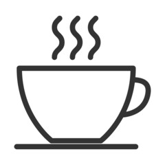 Cup of hot tea, coffe. Simple food icon in trendy line style isolated on white background for web apps and mobile concept. Illustration