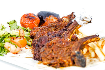 Arabic food and Persian cuisine on isolated background