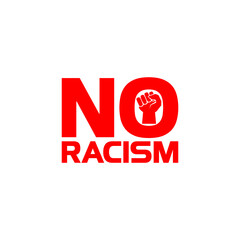 No racism, anti racism logo design template, stop racism isolated on white background