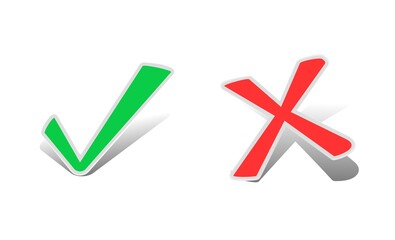 Yes and No check marks.