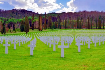 American cemetery and memorial in Florence Italy chosen by the American Battle Monuments Commission to house the remains of American soldiers who died abroad