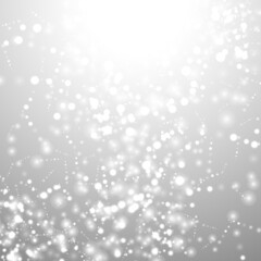 silver background bokeh bling snow flake confetti
