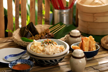Bubur Ayam. Indonesian chicken congee