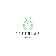 Green lab leaf logo icon design template flat vector
