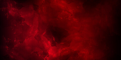 abstract red powder explosion on black background. Abstract red grunge, powder splatted on black background. Freeze motion of red powder exploding. watercolor grunge vector illustration design.
