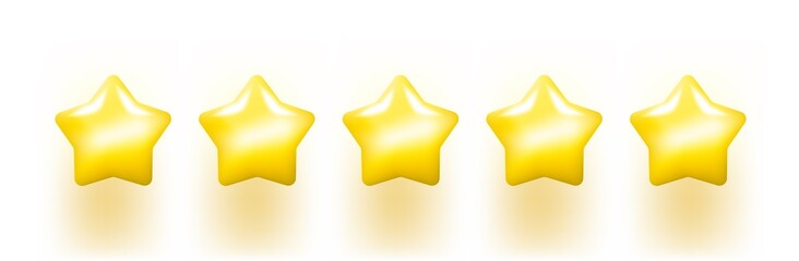 illustration of 5 gold stars on a white background