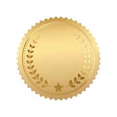 Blank gold token, illustration on a white background