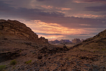 Fototapeta na wymiar Saudi nature sunset