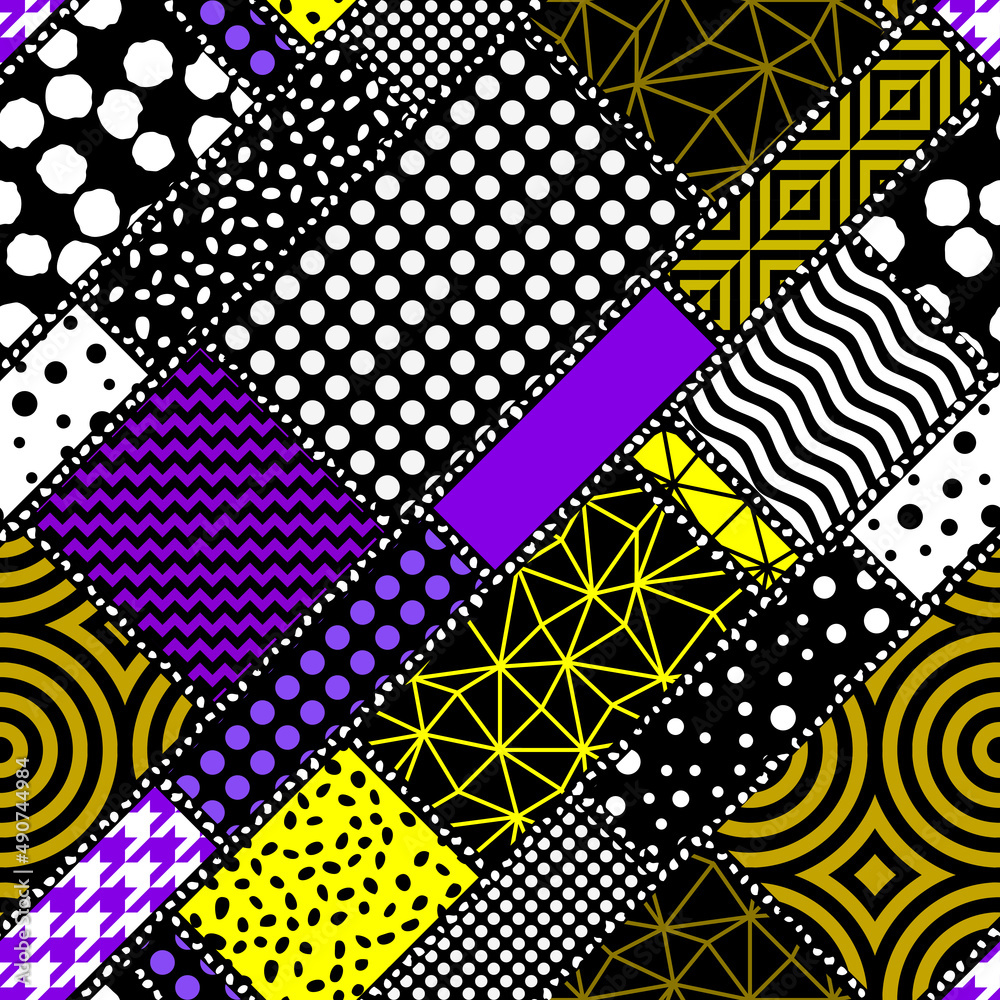 Poster Seamless vector pattern. Abstract square texture