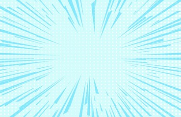 Obraz premium Pop art blue comics book cartoon magazine cover. Cartoon funny retro pattern strip mock up. halftone illustration.