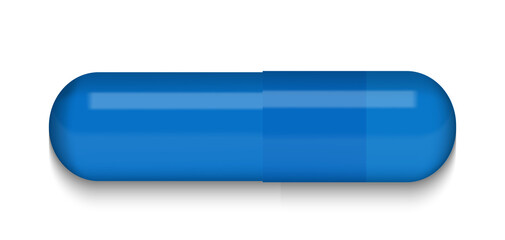 Red Medical pill on white background. Virus capsule. The medicine. Illustration.