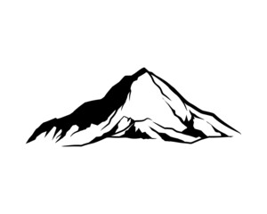 Mountain vector illustration, landscape mature silhouette element outdoors.