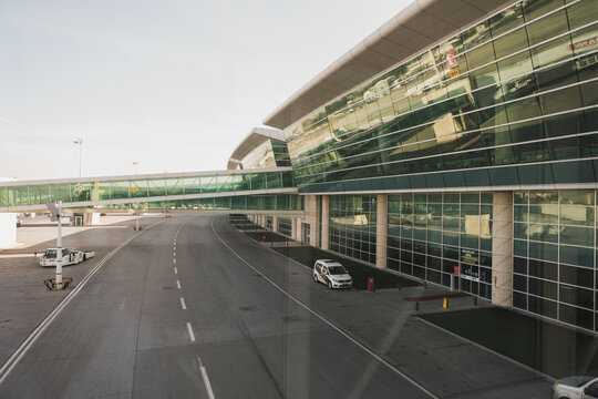 Ankara Esenboga international Airport entrance in Ankara. Editorial shot in Ankara.