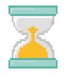 pixelated sandglass illustration