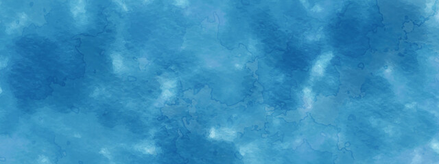 Abstract blue watercolor gradient paint grunge texture background. Watercolor illustration cloudy art abstract blue color texture background, clouds and sky pattern.