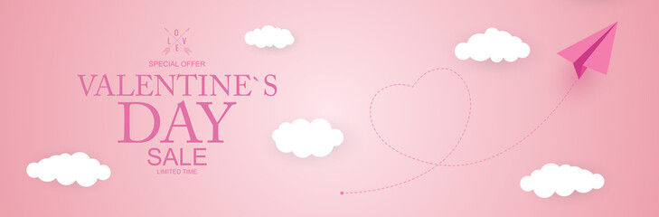 Happy Valentines Day Sale Background, poster, card, invitation. Illustration