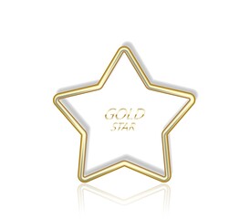 Gold star. illustration. Star as 3d polygonal object.
