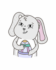 Vector illustration with easter bunny. Happy easter day