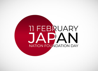 11 february Japan nation foundation day background Template design for card, banner, poster or flyer. Illustration