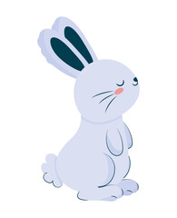 Fototapeta na wymiar adorable blue rabbit