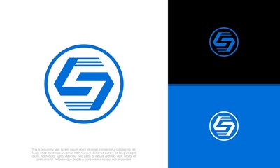 Initial S logo design. Innovative high tech logo template.