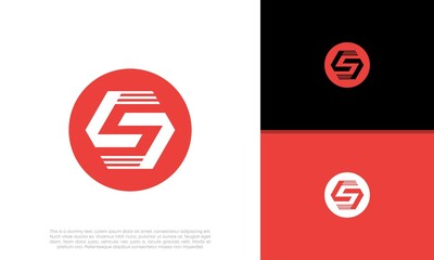 Initial S logo design. Innovative high tech logo template.