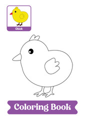 Chick coloring pages book 