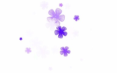 Light Purple vector natural backdrop with flowers.