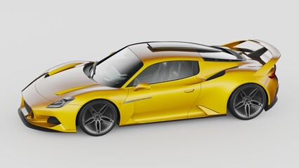 Obraz premium 3D rendering of a brand-less generic concept car
