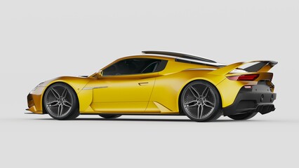 3D rendering of a brand-less generic concept car