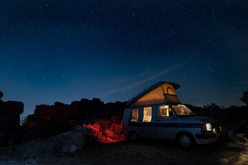 camping at night