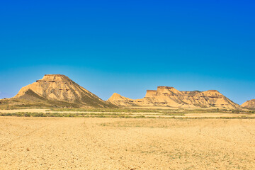 Desert landscape of the Bárdenas Reales. Navarra, Spain