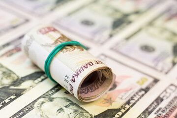 Roll Russian Rubles so close