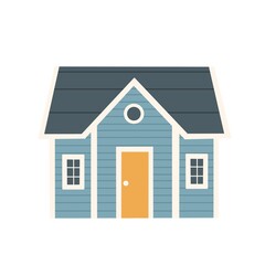 Cute house in flat design, calm colors