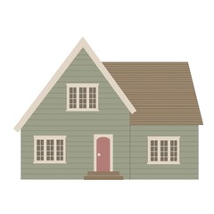 Cute house in flat design, calm colors