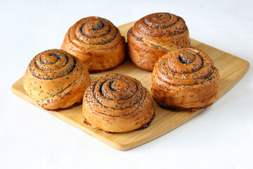 sweet rolls with poppy seeds, homemade pastries