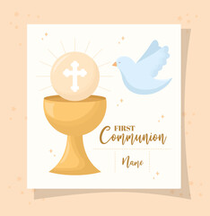 first communion items illustration - obrazy, fototapety, plakaty