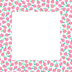 tiny pink flowers square frame