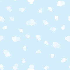 Flat clouds in the sky. Seamless Pattern Background Illustration