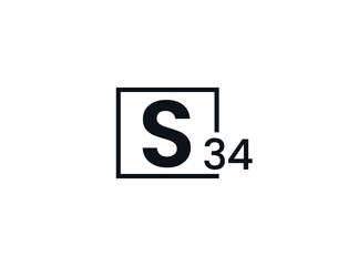 S34, 34S Initial letter logo