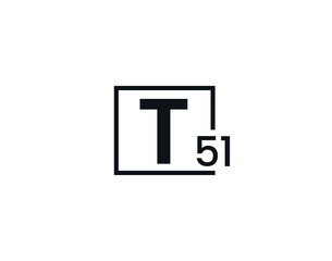 Obraz premium T51, 51T Initial letter logo