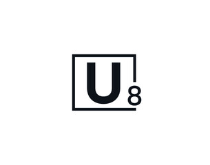 U8, 8U Initial letter logo