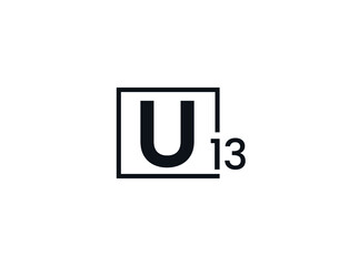 U13, 13U Initial letter logo