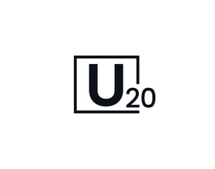 U20, 20U Initial letter logo