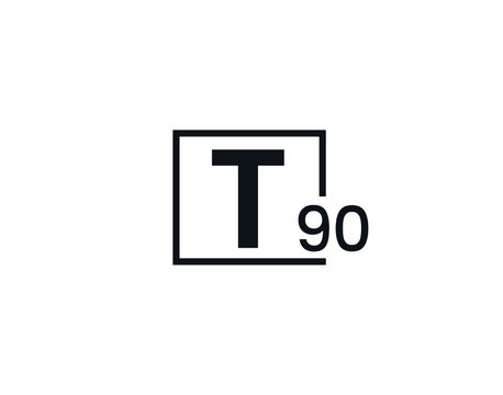 T90, 90T Initial letter logo