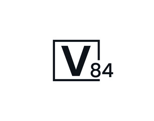 V84, 84V Initial letter logo