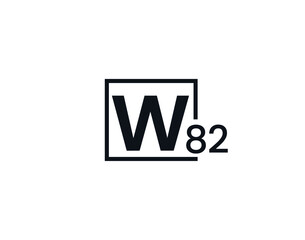 Obraz premium W82, 82W Initial letter logo
