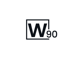 Obraz premium W90, 90W Initial letter logo
