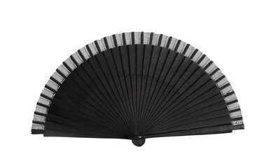 black theater fan isolated on white background