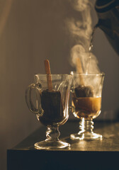 tea in sticks on a dark background